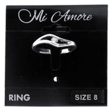 Mi Amore Cubic Zirconia Sized-Ring Silver-Tone/Clear Size 8.00