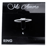 Mi Amore 927 Sterling Silver Cubic Zirconia Sized-Ring Silver Size 7.50