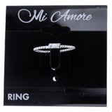 Mi Amore 928 Sterling Silver Cubic Zirconia Sized-Ring Silver Size 6.00