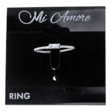 Mi Amore 929 Sterling Silver Cubic Zirconia Sized-Ring Silver Size 7.00