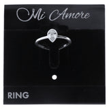 Mi Amore 930 Sterling Silver Cubic Zirconia Sized-Ring Silver Size 7.50