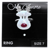 Mi Amore Christmas holiday reindeer Sized-Ring Silver-Tone/Clear Size 9.00