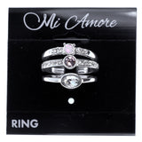 Mi Amore 3 ring set Sized-Ring Silver-Tone Size 9.00