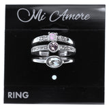 Mi Amore 3 ring set Sized-Ring Silver-Tone Size 10.00