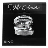 Mi Amore 4 ring set Sized-Ring Silver-Tone/Clear Size 8.00