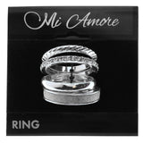 Mi Amore 4 ring set Sized-Ring Silver-Tone/Clear Size 9.00