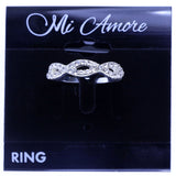 Mi Amore Sized-Ring Silver-Tone/Clear Size 9.00