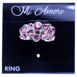 Mi Amore Sized-Ring Silver-Tone/Pink Size 7.00
