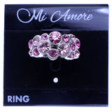Mi Amore Sized-Ring Silver-Tone/Pink Size 8.00