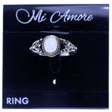 Mi Amore Sized-Ring Silver-Tone/White Size 8.00