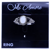 Mi Amore Sized-Ring Silver-Tone/White Size 9.00