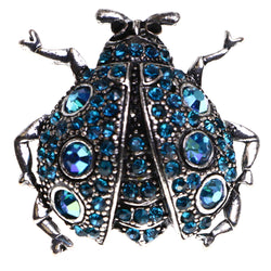 Mi Amore Ladybug AB Finish Stretch-Ring Blue & Silver-Tone Size 1.50