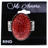 Mi Amore Stretch-Ring Red/Silver-Tone Size 1.00