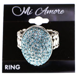 Mi Amore Stretch-Ring Blue/Silver-Tone Size 1.00