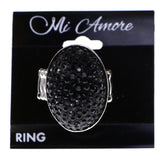 Mi Amore Stretch-Ring Black/Silver-Tone Size 1.00