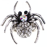 Mi Amore Spider AB Finish Stretch-Ring Silver-Tone & Black Size 2.00