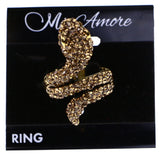 Mi Amore Snake Stretch-Ring Yellow/Gold-Tone Size 1.50