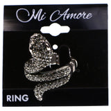 Mi Amore Snake Stretch-Ring Silver-Tone Size 1.50