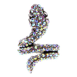 Mi Amore Snake AB Finish Stretch-Ring Multicolor & Silver-Tone Size 1.50