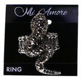 Mi Amore Snake Stretch-Ring Silver-Tone Size 1.75