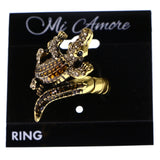 Mi Amore Alligator Stretch-Ring Gold-Tone/Yellow Size 1.50