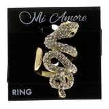 Mi Amore Snake Sized-Ring Gold-Tone/White Size 9.00