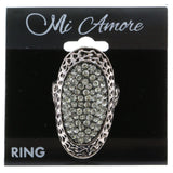 Mi Amore Sized-Ring Silver-Tone/White Size 5.00
