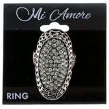 Mi Amore Sized-Ring Silver-Tone/White Size 7.00