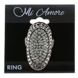 Mi Amore Sized-Ring Silver-Tone/White Size 9.00