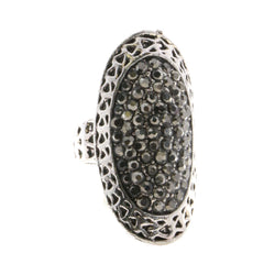 Mi Amore Sized-Ring Silver-Tone/Gray Size 5.00
