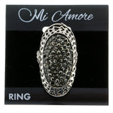 Mi Amore Sized-Ring Silver-Tone/Gray Size 5.00