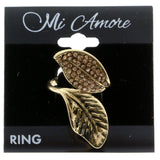 Mi Amore Leaf Sized-Ring Gold-Tone/Peach Size 8.00