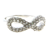 Mi Amore Infinity symbol Sized-Ring Silver-Tone/White Size 6.00