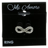 Mi Amore Infinity symbol Sized-Ring Silver-Tone/White Size 6.00
