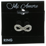 Mi Amore Infinity symbol Sized-Ring Silver-Tone/White Size 8.00