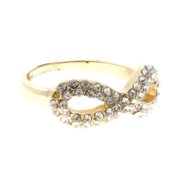 Mi Amore Infinity symbol Sized-Ring Gold-Tone/White Size 6.00