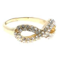 Mi Amore Infinity symbol Sized-Ring Gold-Tone/White Size 7.00