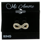 Mi Amore Infinity symbol Sized-Ring Gold-Tone/White Size 7.00