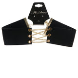 Mi Amore 2 in. extender Choker-Necklace Black/Gold-Tone