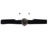 Mi Amore 3 in. extender Choker-Necklace Black/Silver-Tone