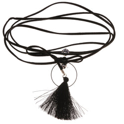 Mi Amore Adjustable Choker-Necklace Black/Silver-Tone
