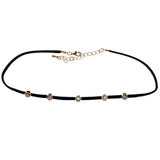 Mi Amore 2 in. extender Choker-Necklace Black/Gold-Tone