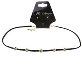 Mi Amore 2 in. extender Choker-Necklace Black/Gold-Tone