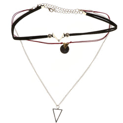 Mi Amore 2 in. extender Choker-Necklace Black/Red