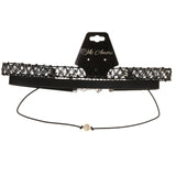 Mi Amore 3 in. extender Choker-Necklace Black/White