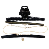 Mi Amore Choker-Necklace Black/Gold-Tone