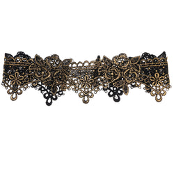 Mi Amore 3 in. extender Choker-Necklace Gold-Tone/Black