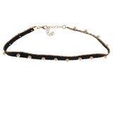 Mi Amore 2 in. extender Choker-Necklace Black/Gold-Tone