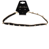 Mi Amore 2 in. extender Choker-Necklace Black/Gold-Tone