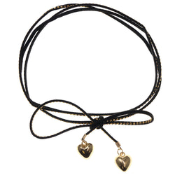 Mi Amore Adjustable Choker-Necklace Black/Gold-Tone